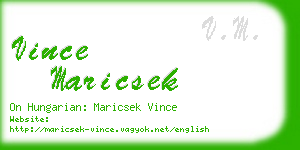 vince maricsek business card